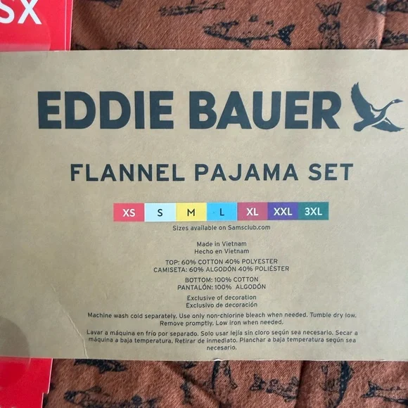 Eddie Bauer Men's 2-Piece Fish Printed Flannel Pajama Set Size XS - Picture 9 of 10